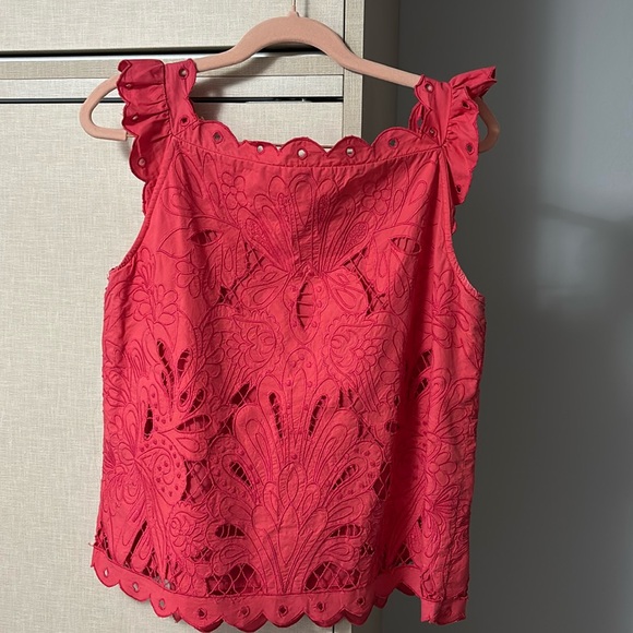 Maeve by Anthropologie size S cut work lace tank blouse. - Picture 3 of 7